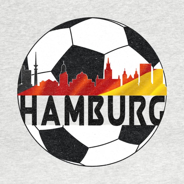 Hamburg Germany Euro 2024 football—Black text by Rocky Ro Designs